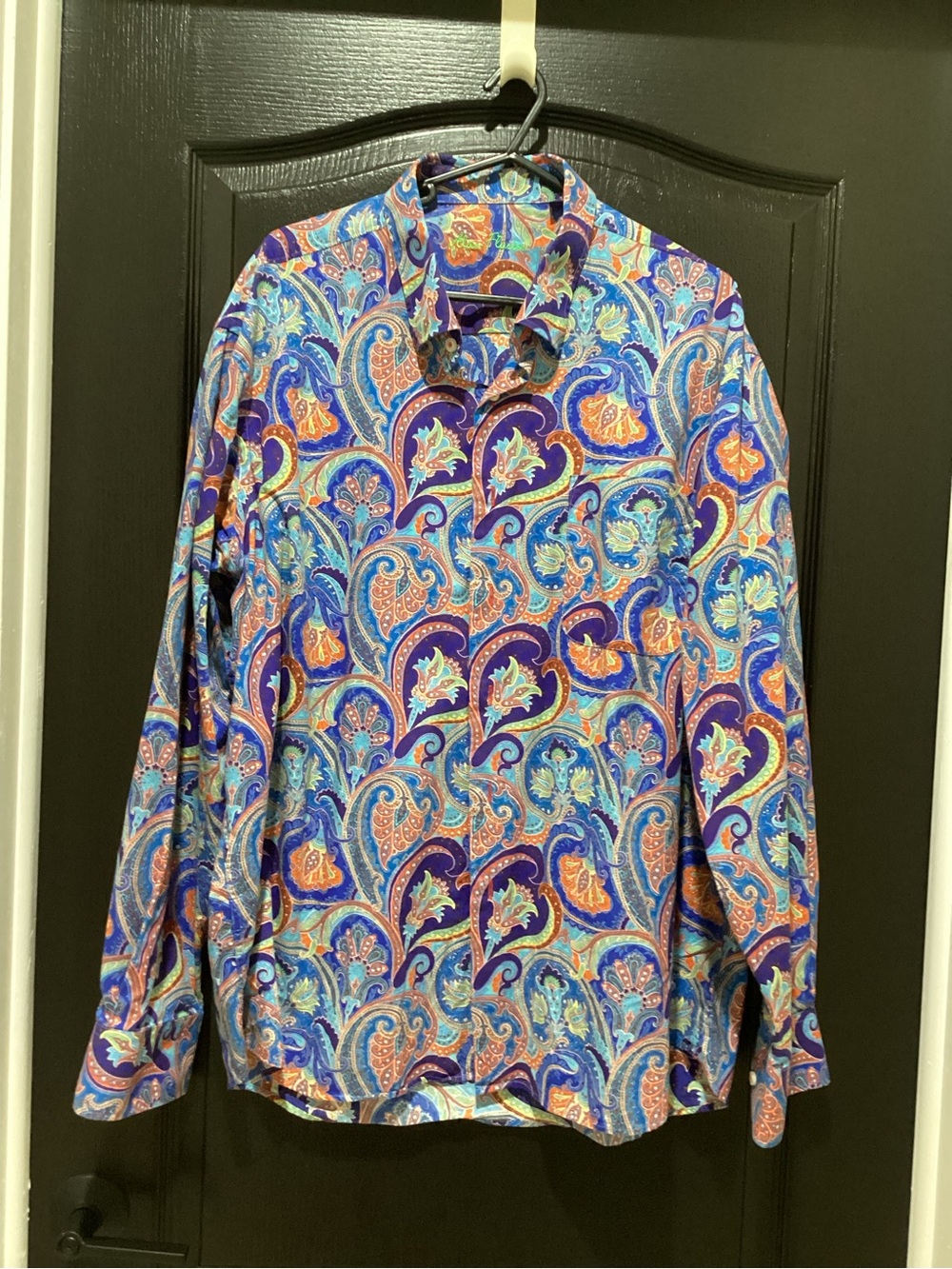 Men’s Alan Flusser Paisley Print Button Down Shirt size XXL